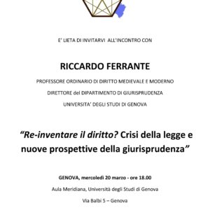 “Re-inventare il diritto?” – incontro con Riccardo Ferrante